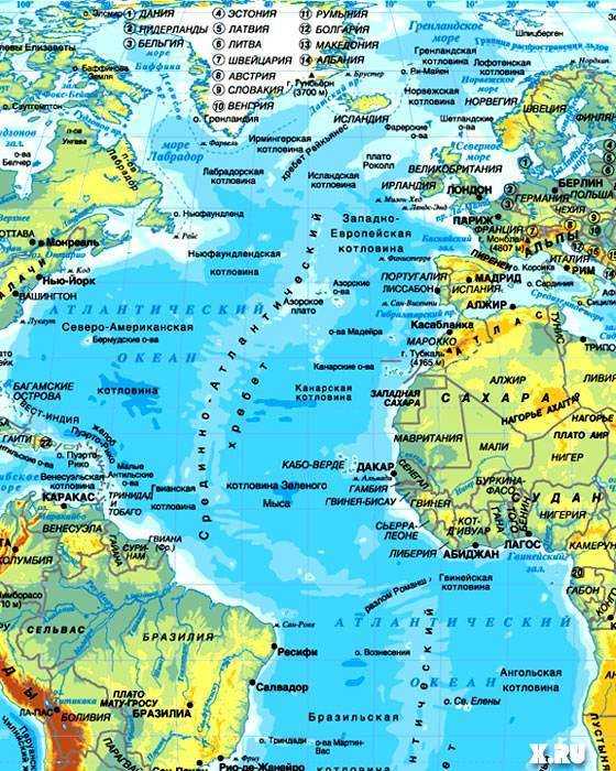 Береговая линия евразии - описание морей и океанов