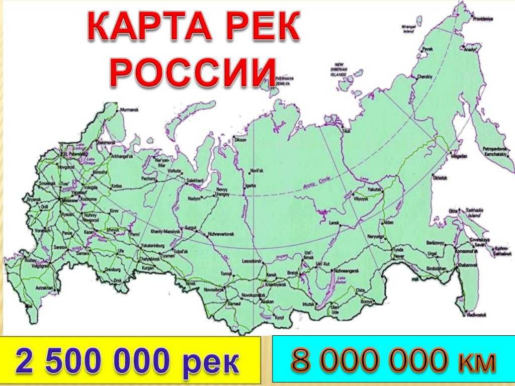 Карта русских рек