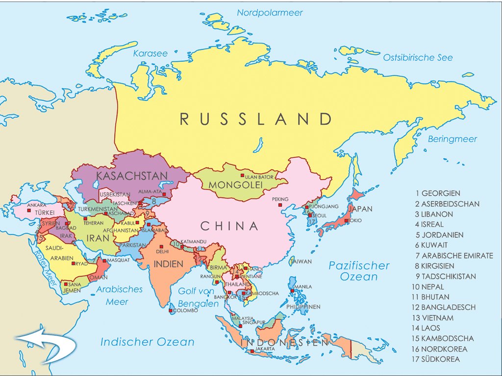 Карта азии на русском. Карта зарубежной Азии со странами и столицами. Карта Азии со странами и столицами на русском языке крупно. Политическаяткарта Азии. Карта Евразии Азии с странами и столицами.