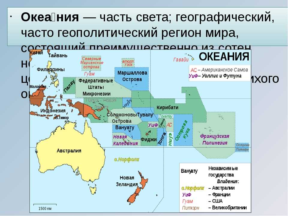 Государства австралии и океании в порядке убывания