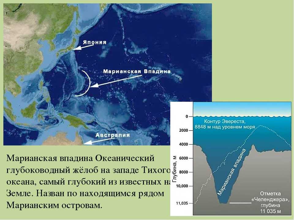 Самые глубокие впадины мирового океана. 