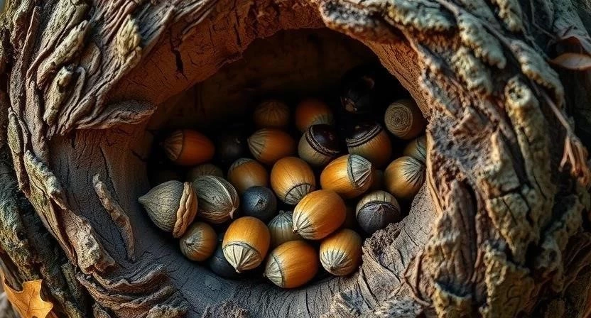Как белки делают запасы на зиму