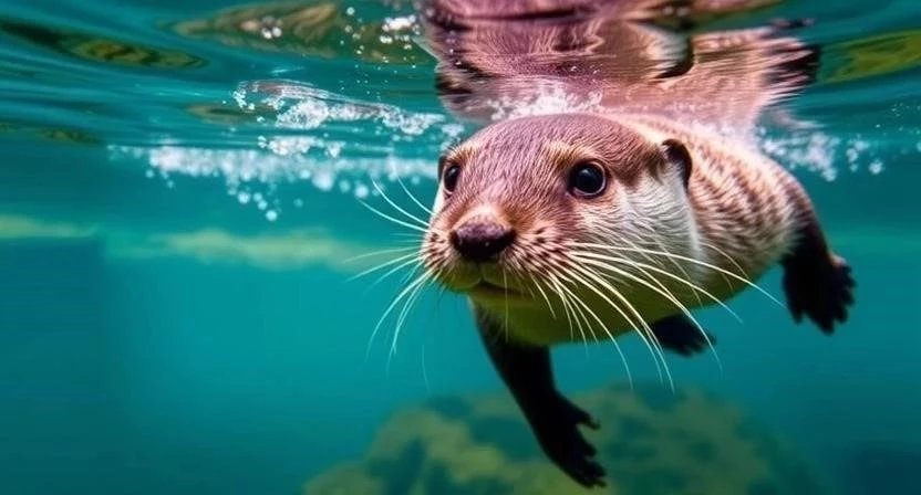 Как выдра охотится под водой: удивительные способности и повадки