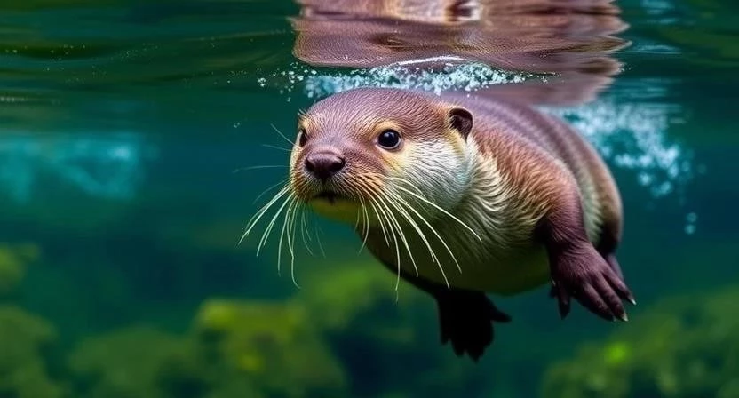 Как выдра охотится под водой: удивительные способности и повадки