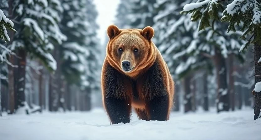 Почему бурый медведь спит зимой