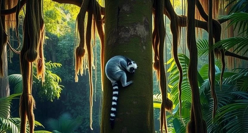 Короткохвостый индри самый крупный лемур Мадагаскара