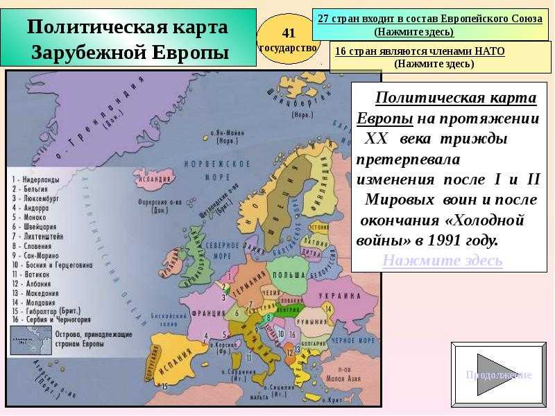 Классификация субрегионов зарубежной европы