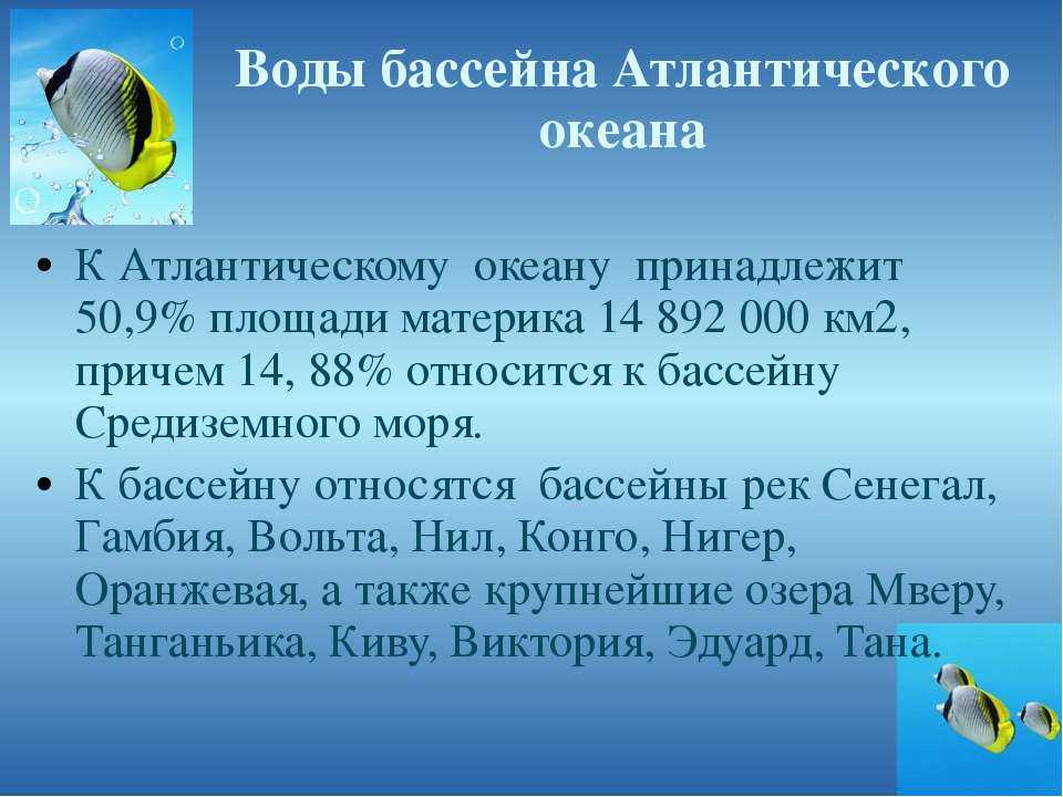 Моря атлантического океана  положение, особенности бассейнов