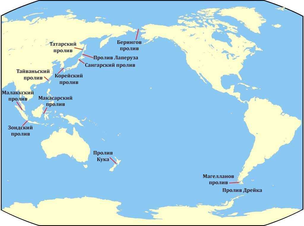 Проливы и заливы евразии - названия, карта и характеристика