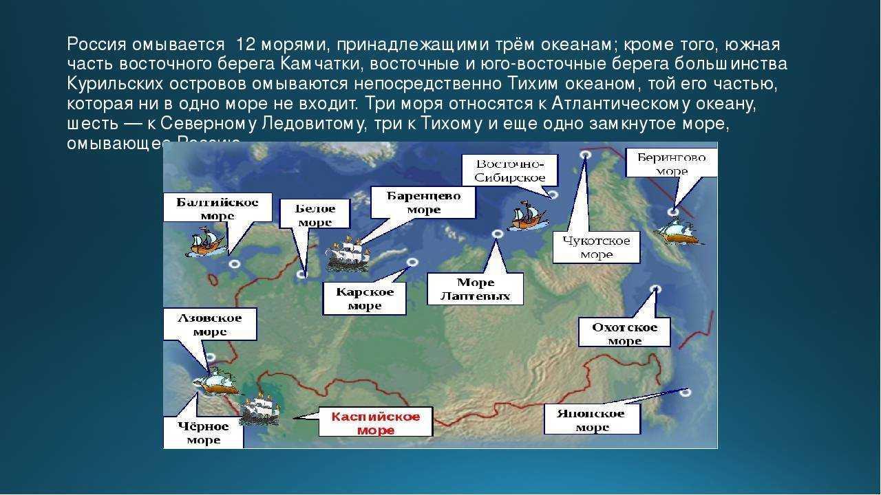 Моря и океаны, омывающие берега евразии - названия, характеристика и карта