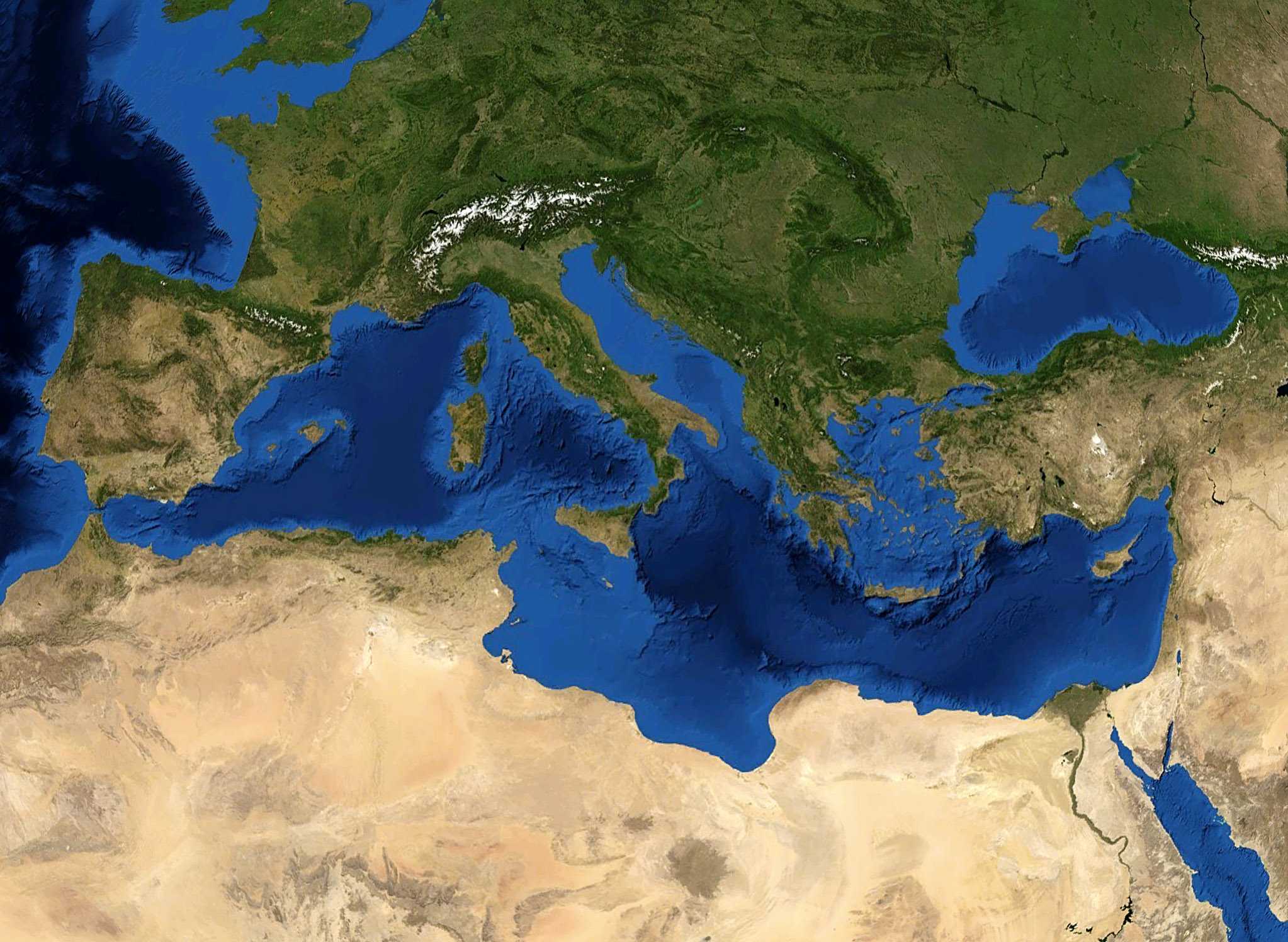 Средиземное море — европа — планета земля