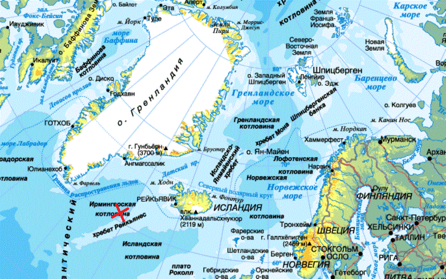 На севере какие моря находится. Остров Шпицберген на карте Северного Ледовитого. Остров Шпицберген на карте Северного Ледовитого океана. Остров Шпицберген и новая земля на карте. Заливы Северного Ледовитого океана на карте.
