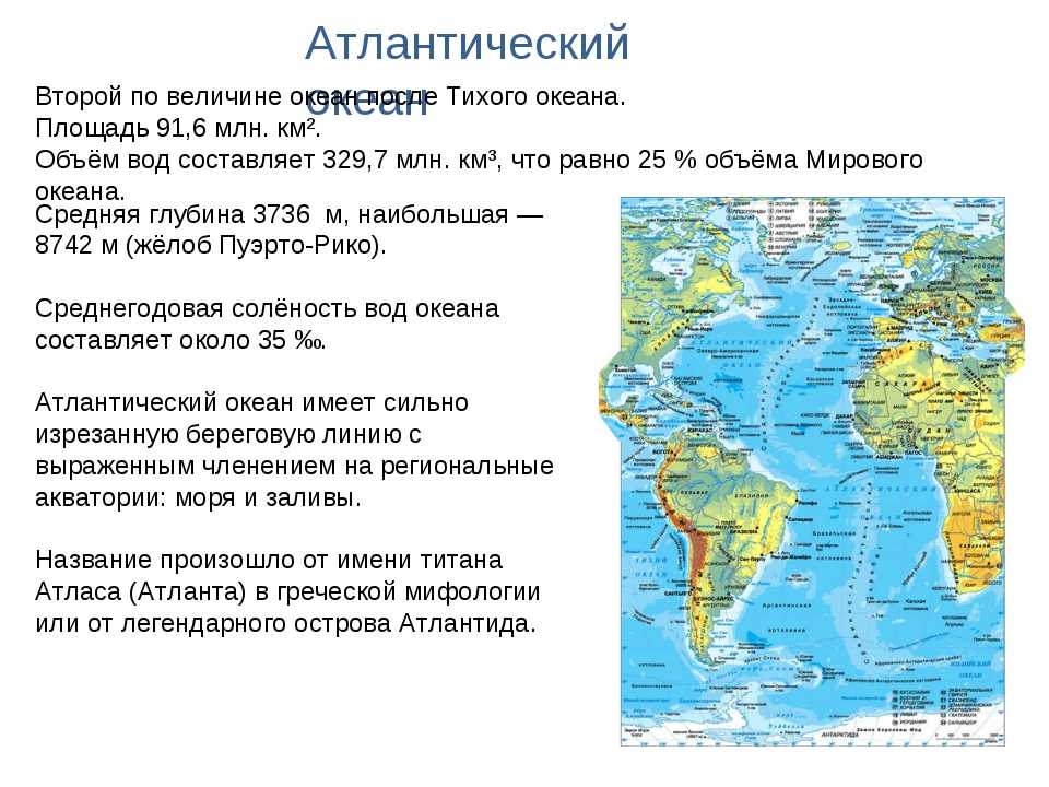 Глубина и площадь атлантического океана (география, 7 класс): особенности и размеры, климатические условия