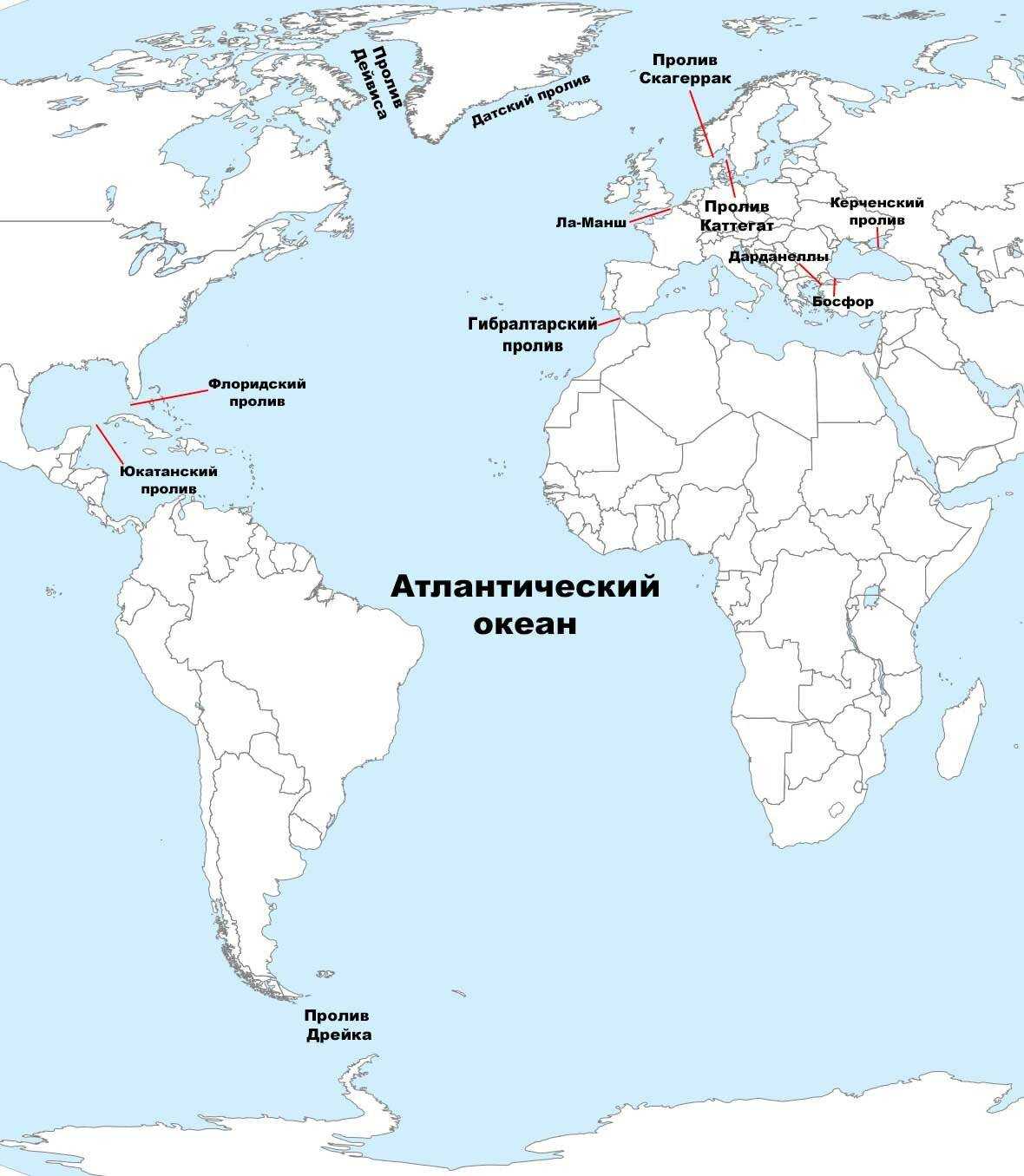 Карты северного ледовитого океана крупным планом на русском языке: физическая и контурная