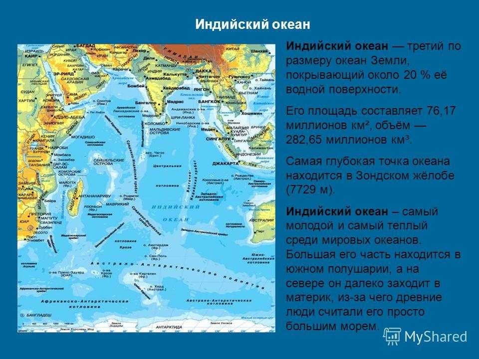План описания океана географическое положение океана