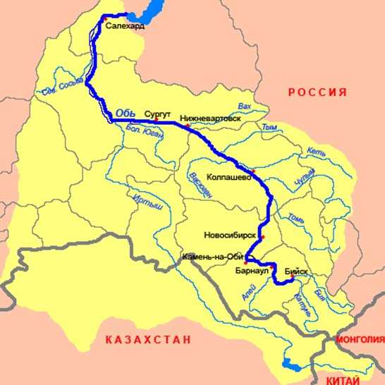 Река иртыш на карте от истока до устья с притоками