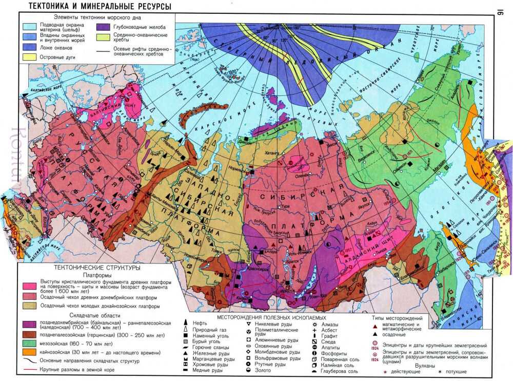 Месторождения полезных ископаемых и минералы россии / месторождения полезных ископаемых